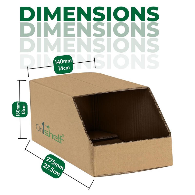 On1shelf® 10pcs Stackable Cardboard Boxes, Corrugated Storage Bins, Pantry Organiser