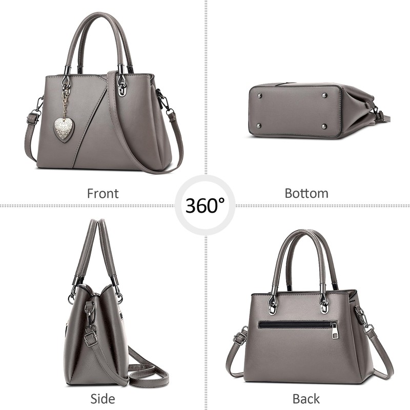 DORRISO Elegant Women Handbag Small PU Leather Top Handle Bag