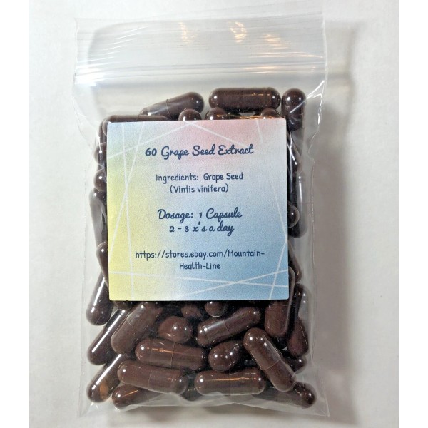 Unbranded Revitalize Your Health with 60 Grape Seed Capsules: 500mg