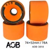 AOB Premium Longboard/Cruiser 2K Wheels (4 Pieces) Set Concentricity Calibrated