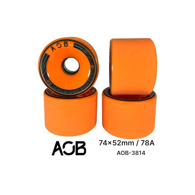 AOB Premium Longboard/Cruiser 2K Wheels (4 Pieces) Set Concentricity Calibrated