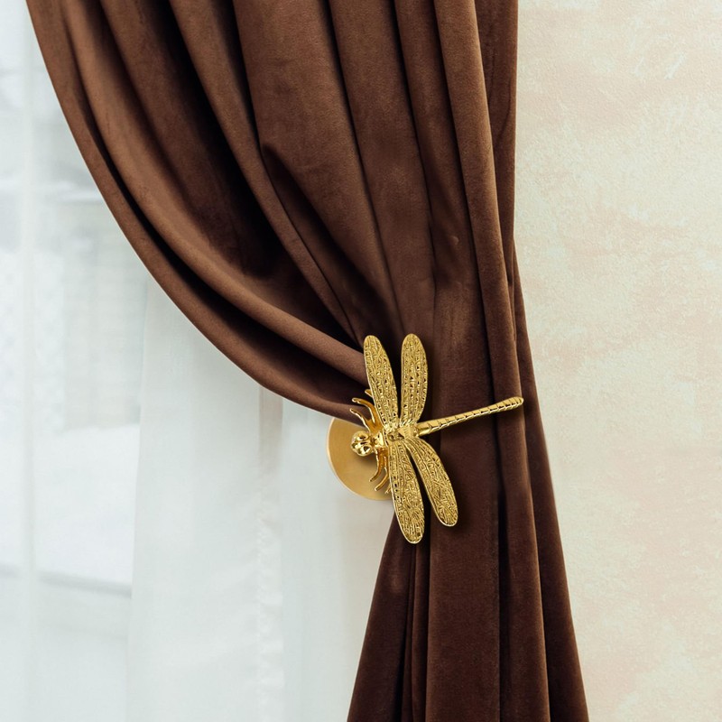 Set of 2 Dragonfly Curtain Holdbacks, Swag Holders for Windows,