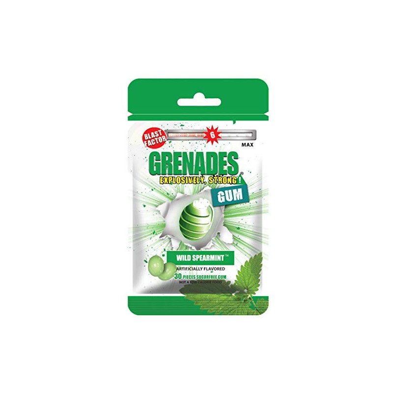 Grenades Gum - 30ct Bag - STRONG MINT GUM (Wild
