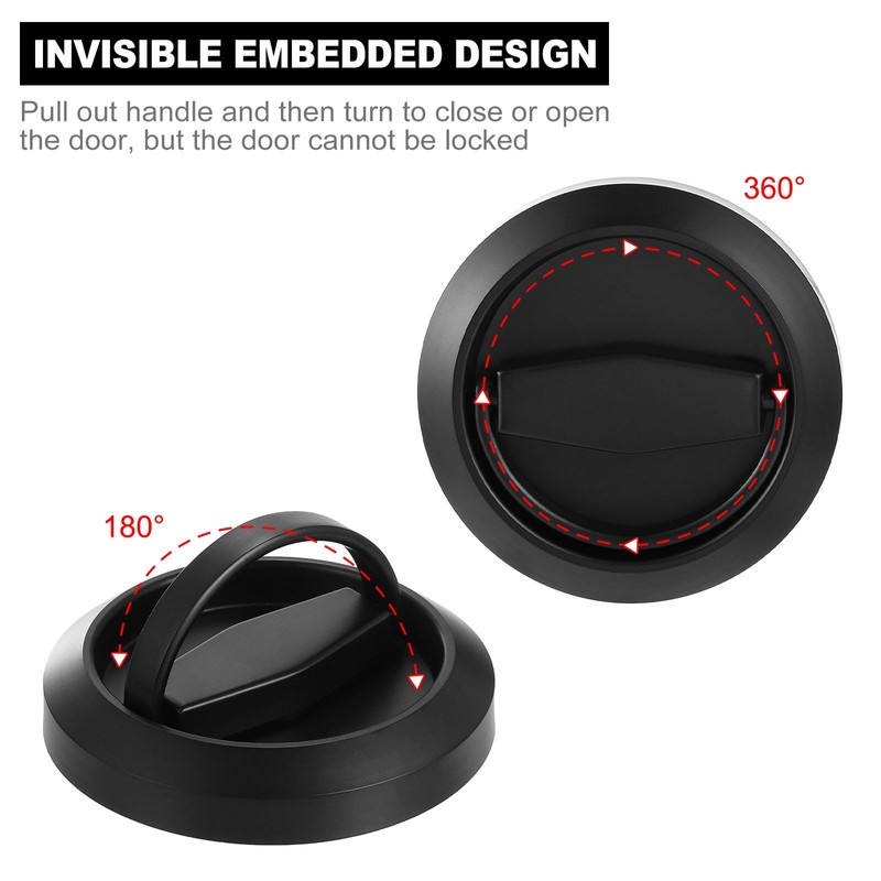 PATIKIL Round Recessed Door Lock, Stainless Steel 304 Hidden Recessed