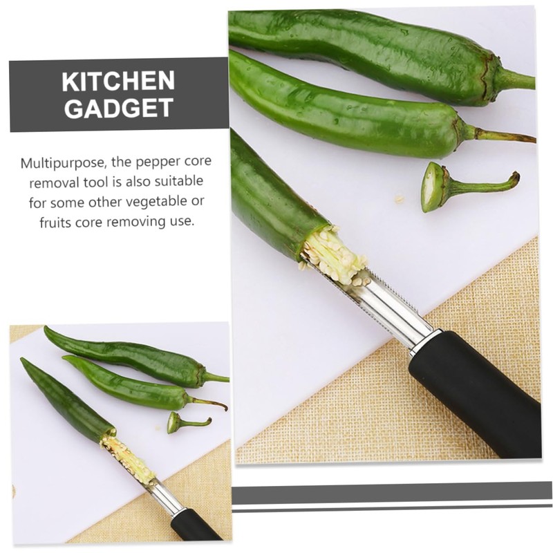 GRIRIW 2pcs Pepper Corers Ergonomic Chili Core Removing Tools for