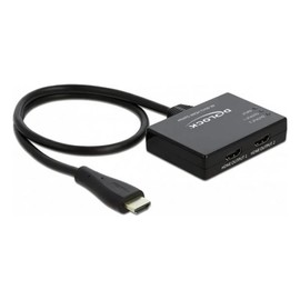 Delock 87747 HDMI Splitter 1 x HDMI in > 2 x HDMI Out 4K 60 Hz (Supports HDR, High Speed HDMI Specification, Transmission of Audio and Video Signals)