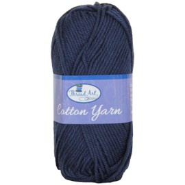 Threadart 100% Pure Cotton Crochet Yarn | Navy | 50 gram Skeins | Worsted Medium #4 Yarn | 85 yds per Skein - 30 Colors Available