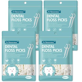 Adult Floss Stick, 100 pcs per Bag, Comes with a Carrying case for 10 flossing Sticks, The Threads are Made of Special Material for flossing Sticks, 4 Bags = 400 pcs.