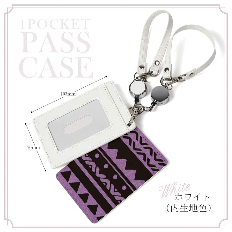 [Pretimo] Pass Case, 1 Pocket, Reel Included, Native Pattern, Purple,