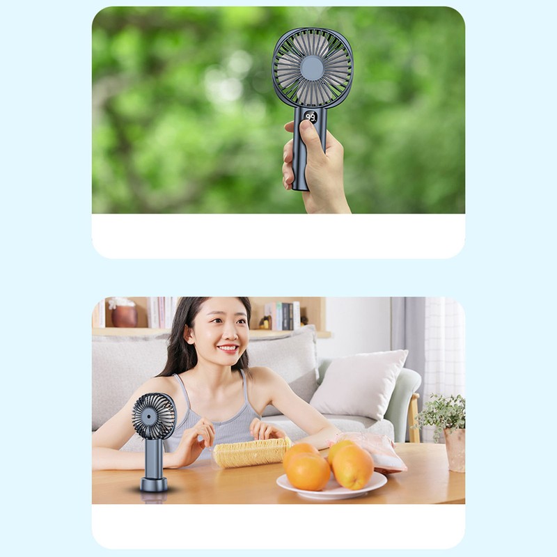 Portable Handheld Fan USB Rechargeable Battery Operated 5 Speeds Silent