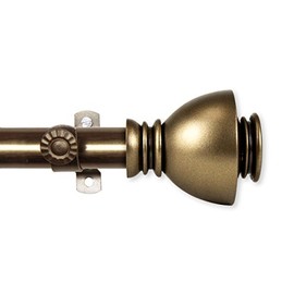 A&F Rod Decor - Stream Curtain Rod 48-84 inch - Antique Brass