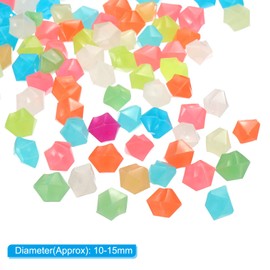 MECCANIXITY 100pcs Glow Rocks 10-15mm Glow Pebbles Decoration in The Dark Luminous Stones Decor DIY Decorative Multicolored for Garden, Potted Plant, Fish Tank