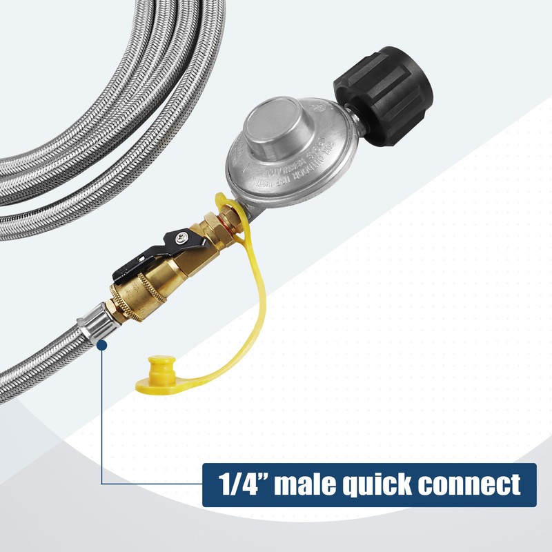 Magula Propane Quick Connect Adapter,1/4 in Propane Gas Grill Regulator