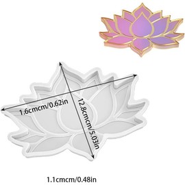 White Lotus Flower Coaster Mold Lotus Coaster Epoxy Resin Mold Crystal Epoxy Lotus Molds Cup Mat Silicone Mould DIY Crafts Decorations Jewelry Casting Supplies
