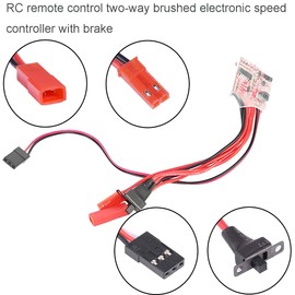 Youmile 4 Pack ESC Brushed Electronic Speed Controller 20A Switchable with Brake/Without Brake with JST Plug and Socket Cable for RC Model Cars and Boats