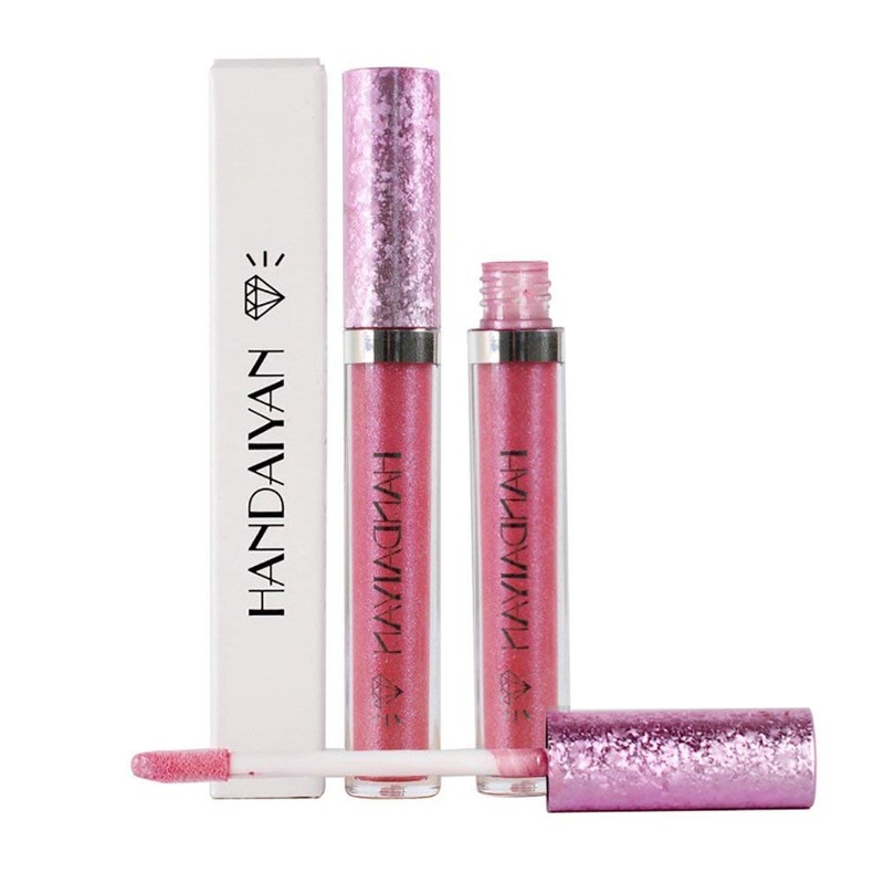 Metallic Diamond Liquid Glitter Shimmer Lipstick Nonstick Cup Makeup Lip