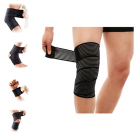 Elastic Breathable Wrap Ankle Extra Long Elastic Knee Wrap Compression Bandage Brace Support for Legs, Plantar Fasciitis, Stabilising Ligaments, Joint Pain, Squat, Basketball, Running, Tennis