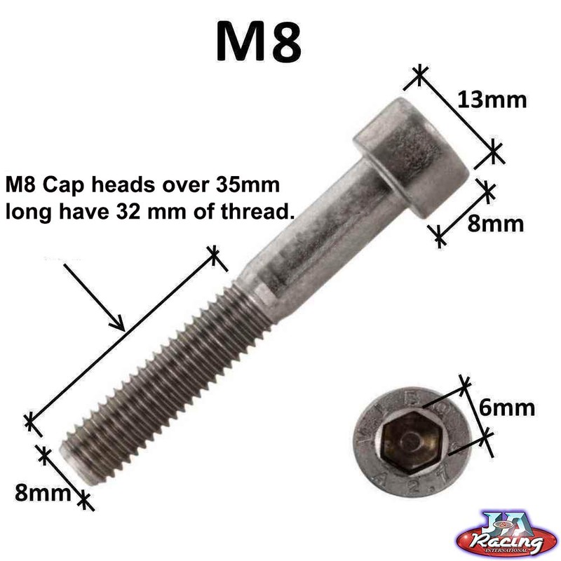 M8 x 65 Socket Cap Screws Zinc 12.9 Pack of