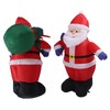 3.9ft Inflatable Santa with Gift Bag Light Decoration Polyester Easy