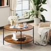 WLIVE Round Coffee Table, 32.6" Small Coffee Table with Storage
