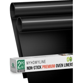 Oven Liners for Bottom Rack of Gas Electric Oven - 2X Non-Stick Teflon Oven Liners - Heavy Duty Reusable Oven Floor Protector Liner (2, 40 * 33cm)