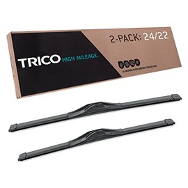 TRICO Solutions™ High Mileage 24 Inch & 22 Inch Pack of 2 High Performance Automotive Replacement Windshield Wiper Blade for Select Toyota, Chrysler, Volkswagen and Buick Models (56-2422)
