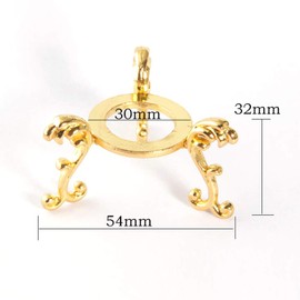 54 mm Crystal Ball Stand, Golden and Silver Crystal Sphere Stand, Clear Crystal Ball Stand, Globe Ball Stand for Home Desktop, Ornament Crystal Stand Display Holder for Kids Women(Gold)