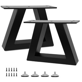 Y-CFHFC 6 Inch Trapezoid Metal Table Legs Heavy Duty Steel Furniture Legs for DIY Sofa, Couch, Bench,Stool,Coffee Table,End Side Cabinet Feets (Set of 2, Black)