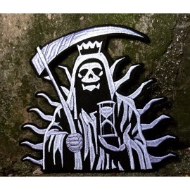 LA Santa Muerte Patch Skull Grim Reaper Iron Sew Biker ATV skate Dirt Bike