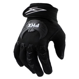 PHX Mudclaw Gloves - Tempest for Dirt Bike (Black, Adult, Large)