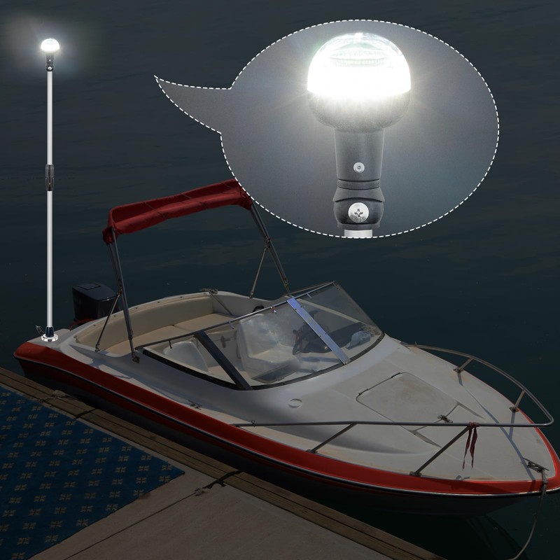Besramtic Folding Stern Light Boat Anchor Light LED Marine Navigation