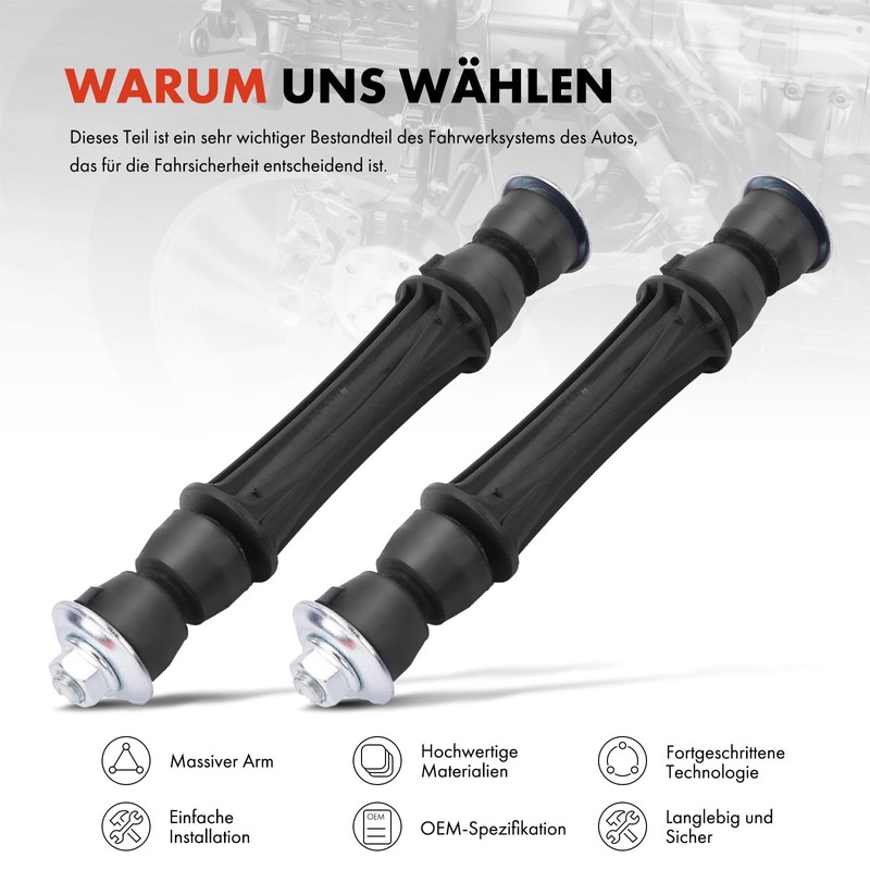 Frankberg 2 x Front Axle Coupling Rods Compatible with Silverado