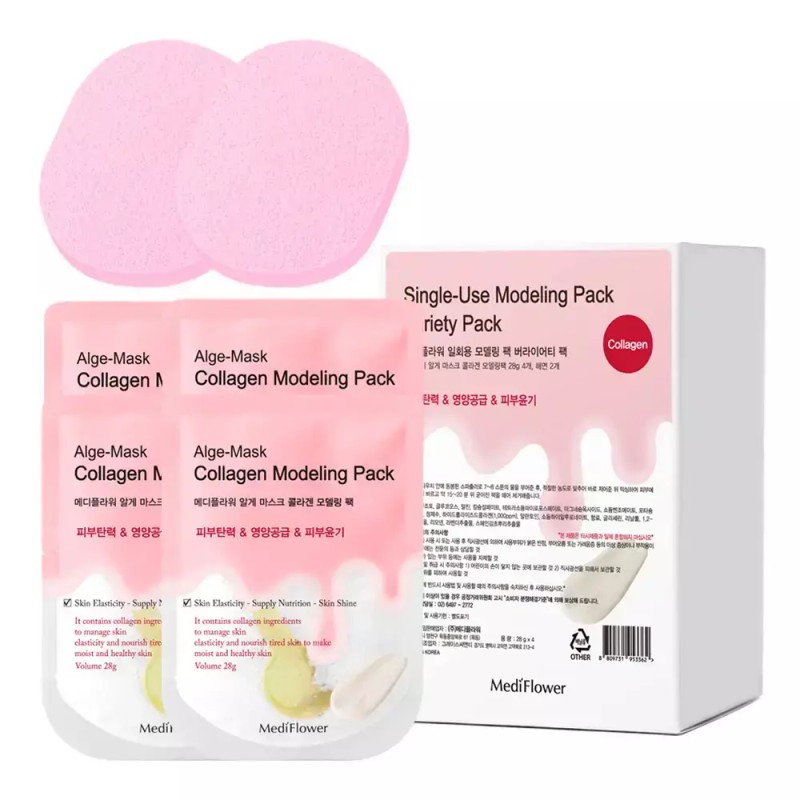 Mediflower [메디플라워] 일회용 모델링팩 버라이어티 팩 콜라겐 28g 4개 +