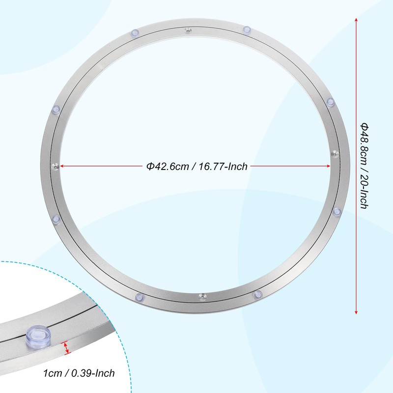 uxcell Aluminium Lazy Susan Turntable Bearing, 20 Inch Round Rotating