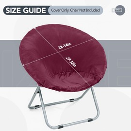 Velvet Stretch Saucer Chair Cover, Soft Round Moon Chair Cover for Adults and Kids, Removable Saucer Chair Cushion Covers for Indoor & Outdoor