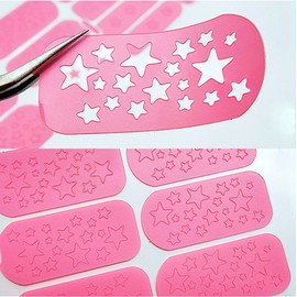 Nail Stencils for Nail Art Reusable, Pink Nail Vinyl Stencils Sticker French Tip Nail Decals Hollow DIY Manicure Decoration Decals Supplies（24 Sheets）