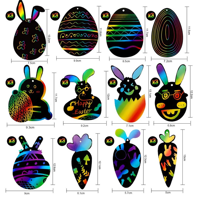Wishstar Easter Egg Scratch Pictures, Easter Eggs Craft Set, Children's