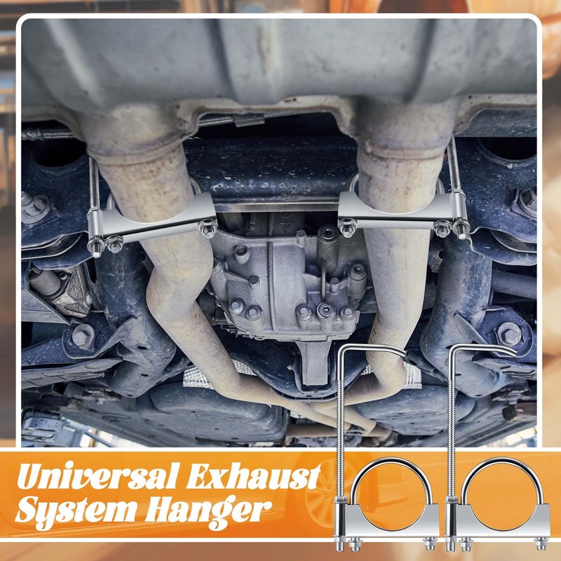Datanly 2 Pcs Exhaust Clamp with Hanger Rear Muffler Hanger