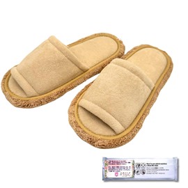 Cleaning Slippers, Medium, Beige, Easy to Walk, Microfiber, beige