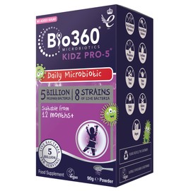 Natures Aid Bio360 Kidz Pro-5 (5 Billion Bacteria) from Natures Aid, Children's Microbiotic, 90 g Powder(Packaging may vary)