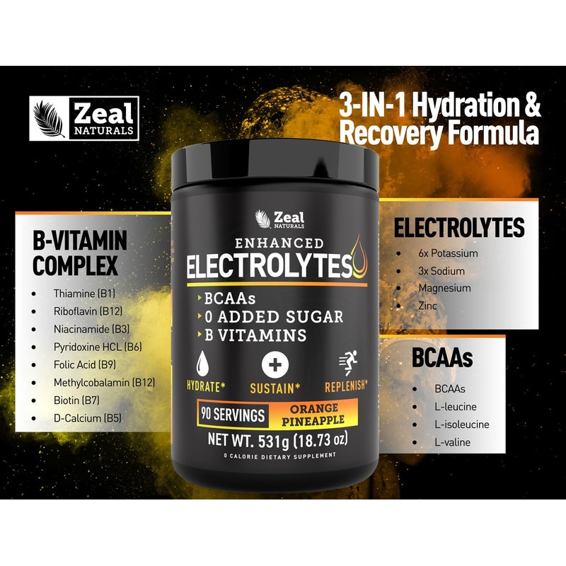 Zeal Electrolyte Powder - 90 Servings | Keto Electrolytes Powder