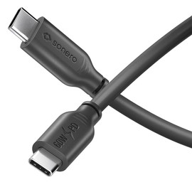 Sonero® USB-C auf USB-C Ladekabel, Handy-Ladekabel, Schnellladekabel USB C, USB Kabel Typ C, USB 2.0, 60W PD, schwarz, 1,00m
