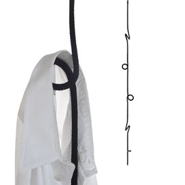 Peppermint Products Loop Rope Hanging Height-Adjustable Rope Coat Rack Black