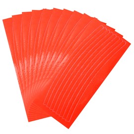 HARFINGTON 80pcs Reflective Wheel Strips 0.4"x8.3" Night Reflective Safety Stripe Decals Outdoor Bicycle Adhesive Reflector Stickers for Vehicles Trailers Trucks Bike Cars Signs, Orange