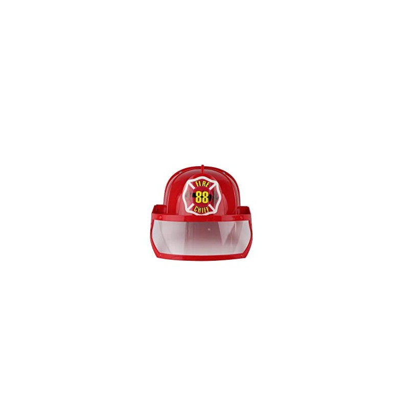 Child's Red Firefighter Hat With Eye Shield