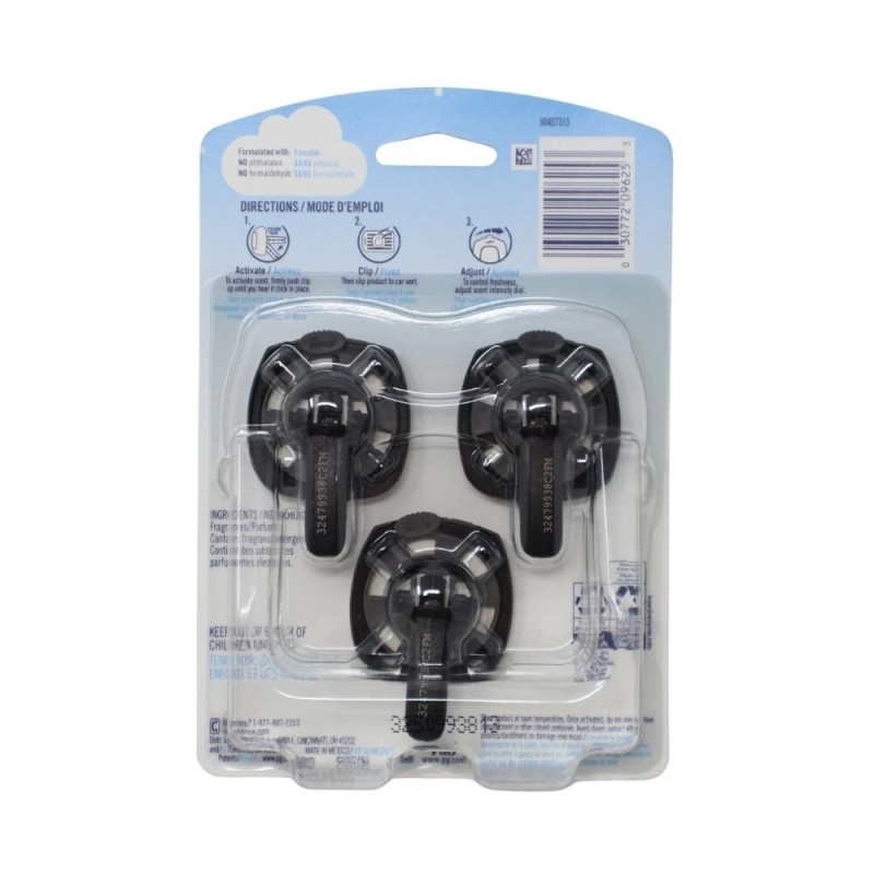 Febreze Car Vent Clip Air Freshener, Gain Island Fresh, 3