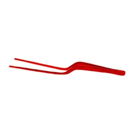 Tereche 8 Inch Red Stainless Steel Precision Kitchen Culinary Offset Tweezer Tongs (red)