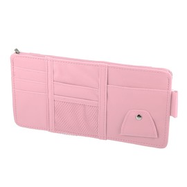 X AUTOHAUX Car Sunglass Holder Pocket Storage Pouch Organizer with Zipper Pink