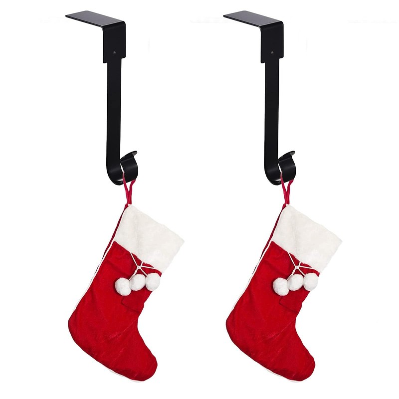 Runmeihe 4 Pack Christmas Stocking Hangers For Fireplace, Metal Hooks
