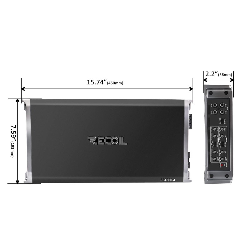 Recoil REA600.4 1040 Watts Full-Range Class A/B 4-Channel Car Audio